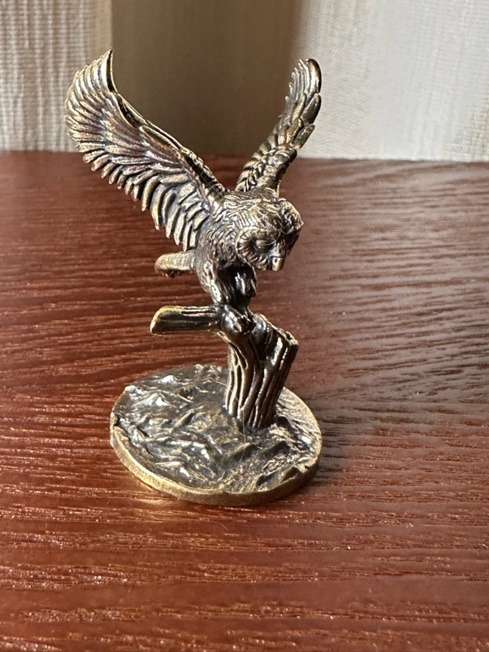 Mini Brass Owl Collectible Figurine, Vintage Style - Picture 6 of 13